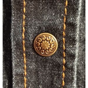 DG2 Diane Gilman Shacket Jacket 2x Jean Very Nice Embellishments Dark